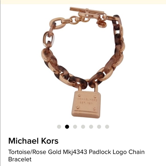 MICHAEL KORS WOMEN'S TORTOISE & ROSE GOLD TONE PADLOCK - Picture 4 of 7